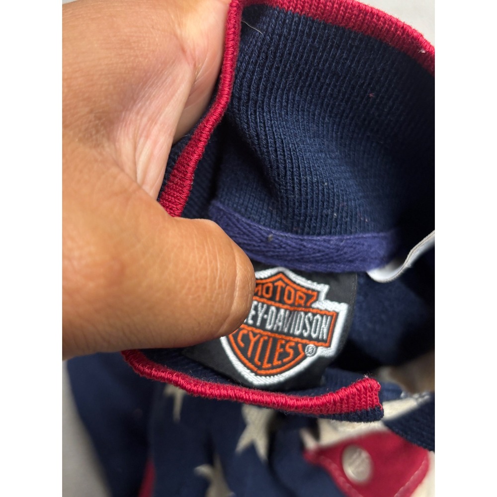 Harley Davidson Baby Romper Stars Stripes Americana Navy Red 18M - Picture 7 of 8